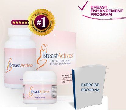 Breast Actives package of pills, cream and exercises